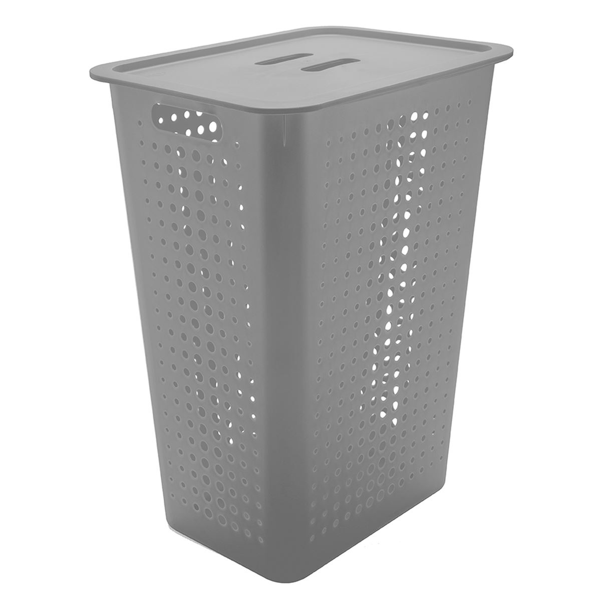Cesto para Roupas com Tampa Martiplast 47 Litros - Chumbo