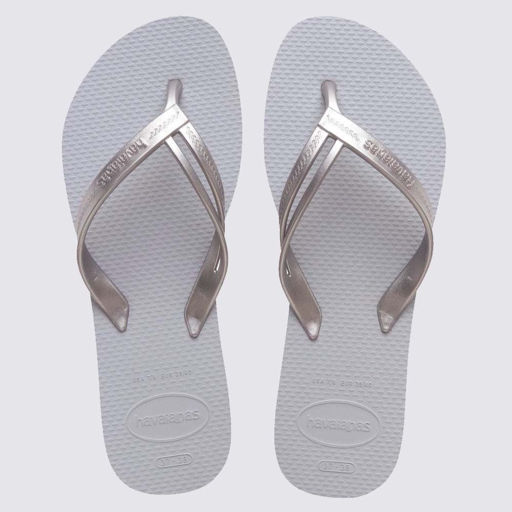 Chinelo Havaianas Feminino Elegance Cinza Gelo