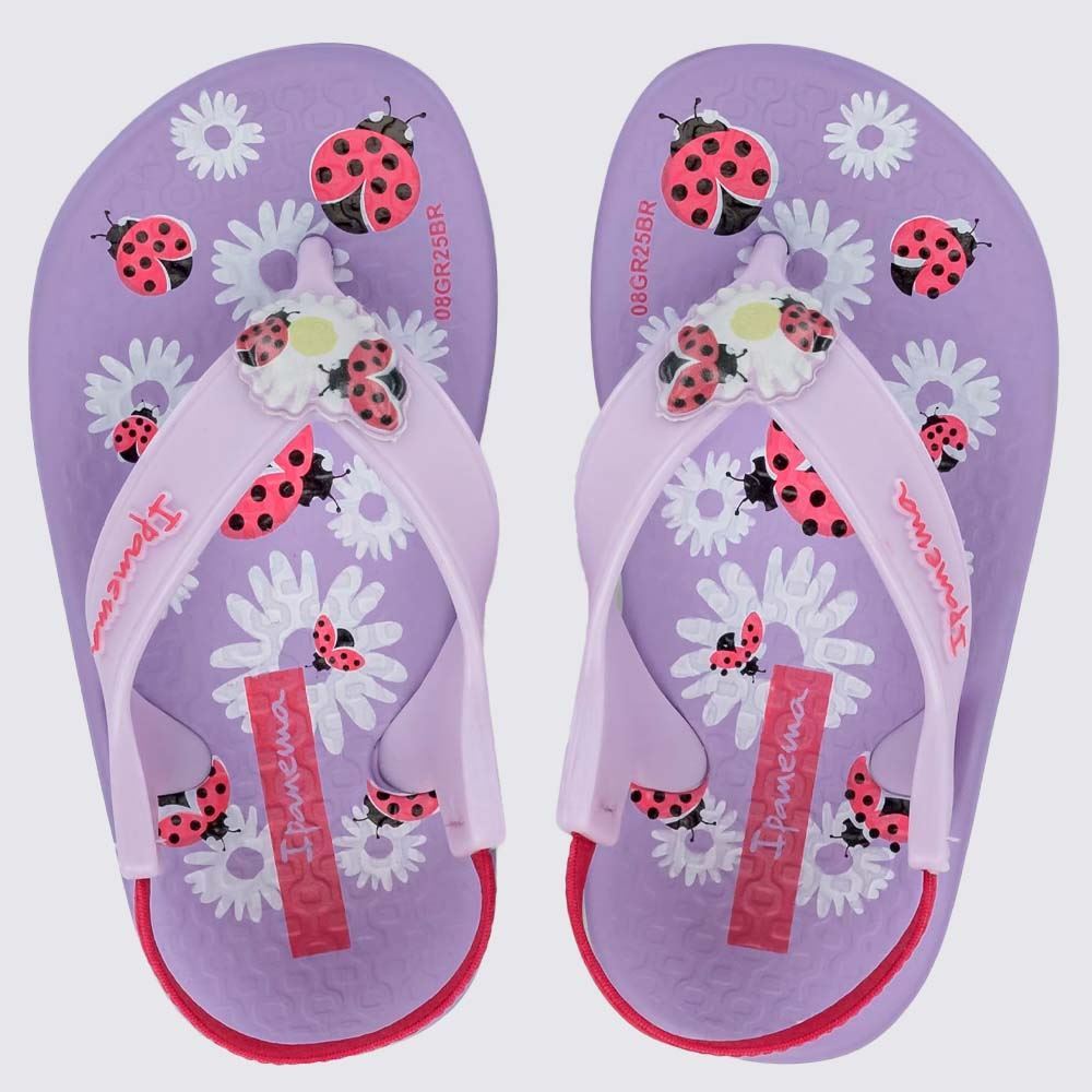 Chinelo Ipanema Bebê Anatômica Cute Lilas/Lilas/Rosa