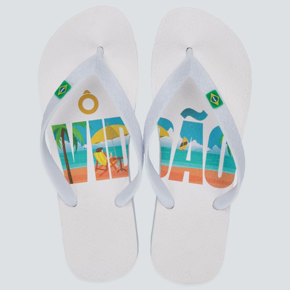 Chinelo Ipanema Unissex Havan Branco/Branco/Azul