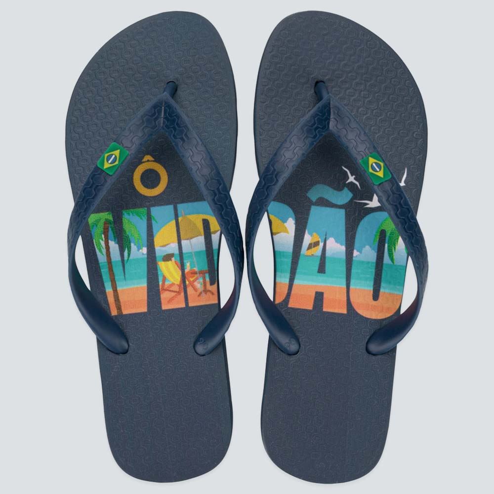 Chinelo Ipanema Unissex Havan Azul/Azul/Laranja