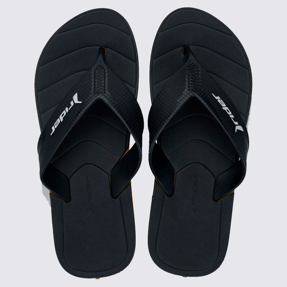 Chinelo Rider Masculino Pulse Bege/Preto/Branco
