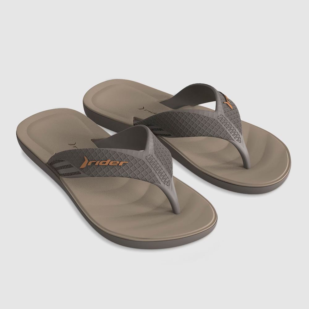 Chinelo Rider Masculino Pulse Cinza/Cinza/Bege