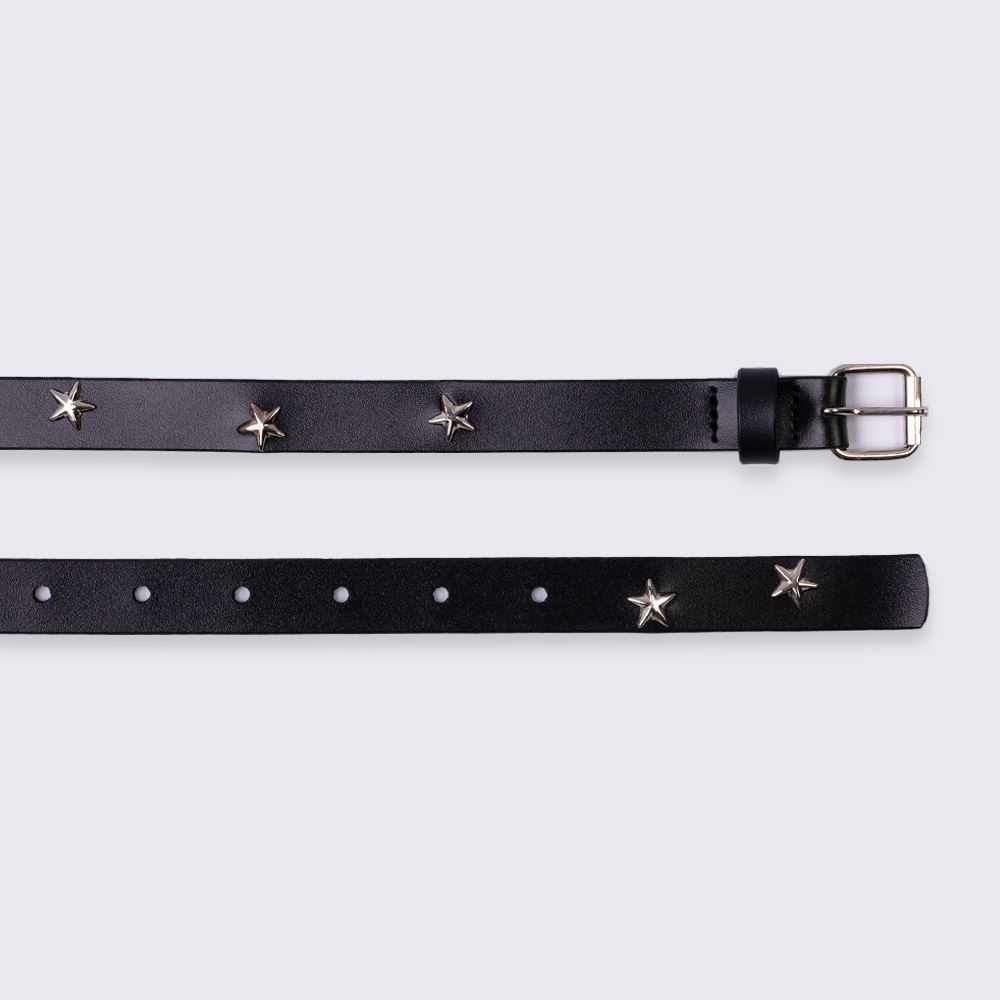 Cinto Feminino De Couro Sintético Estrelas Boby Blues Preto