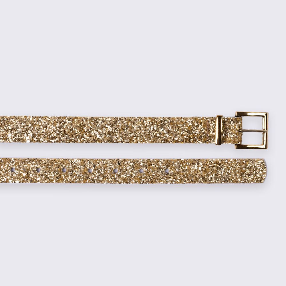 Cinto Feminino De Couro Sintético Glitter Boby Blues Ouro