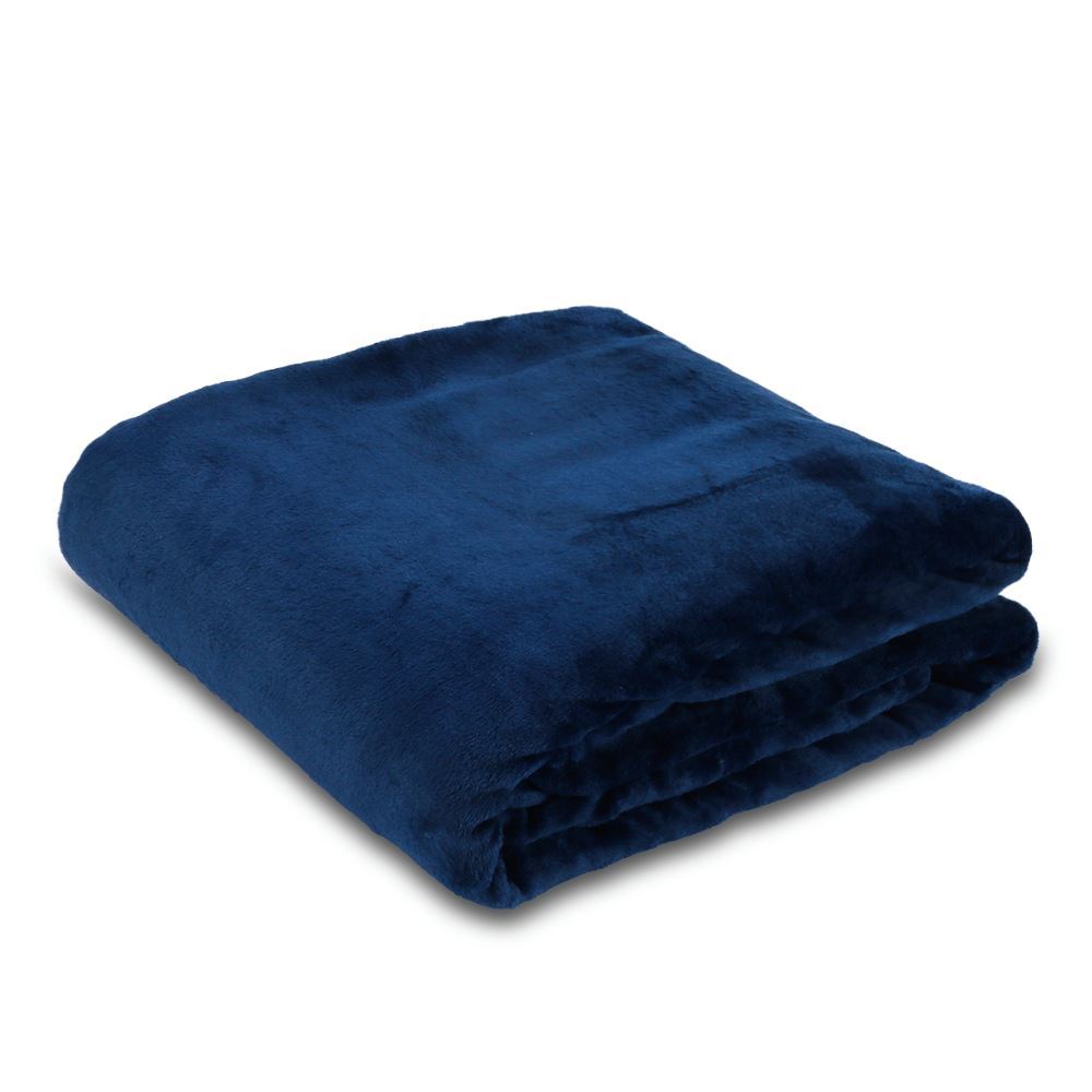 Cobertor Casal Liso 100% Poliéster Premier Havan Casa - Azul