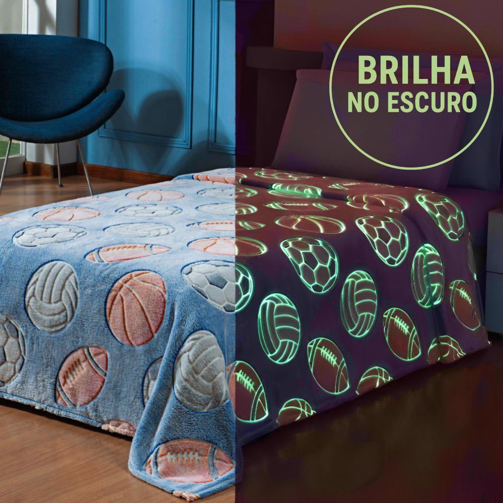 Cobertor Infantil Mágico Encantos Brilha No Escuro Havan Kids - Balls