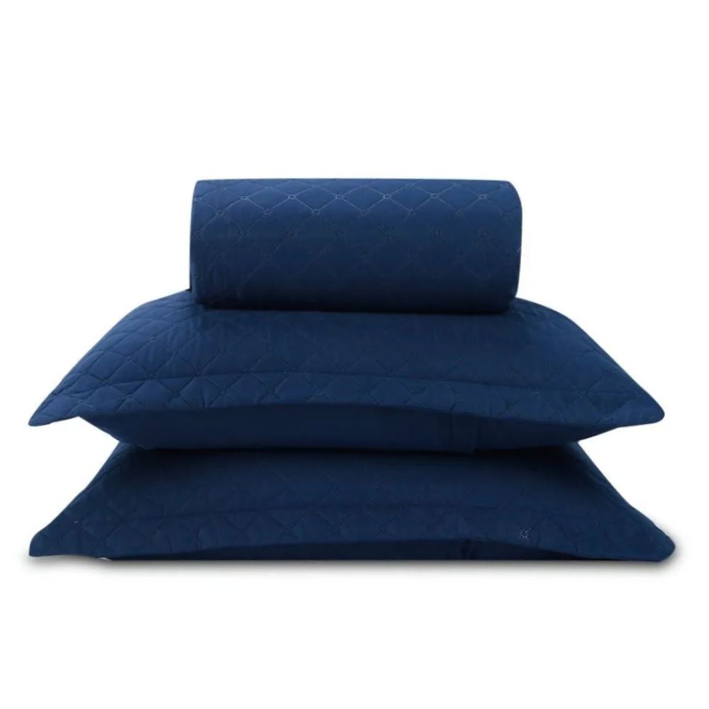 Kit Colcha King Lisa Versalhes/Napoli Havan Casa 3 pçs - Midnight Blue