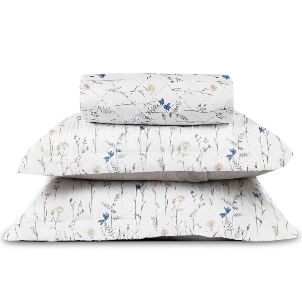 Kit Colcha King Versalhes Estampada Havan Casa 3 Peças - Floral Off