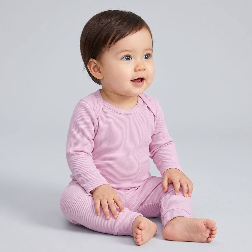 Conjunto Bebê Body Manga Longa e Calça Yoyo Baby Rosa Bebe