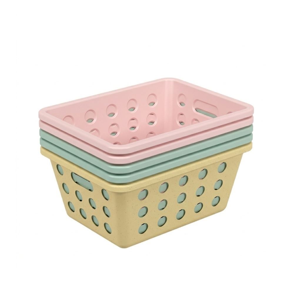 Conjunto Cesto Organizador 1,5 Litros Coza 5 Peças - Estampado