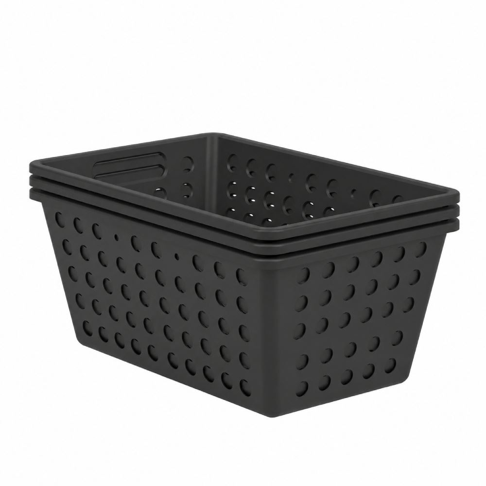 Conjunto Cesto Organizador One 4,7 Litros 3 Peças Coza - Preto