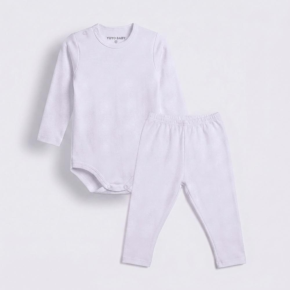 Conjunto Térmico Bebê Menina Body e Calça Yoyo Baby Branco