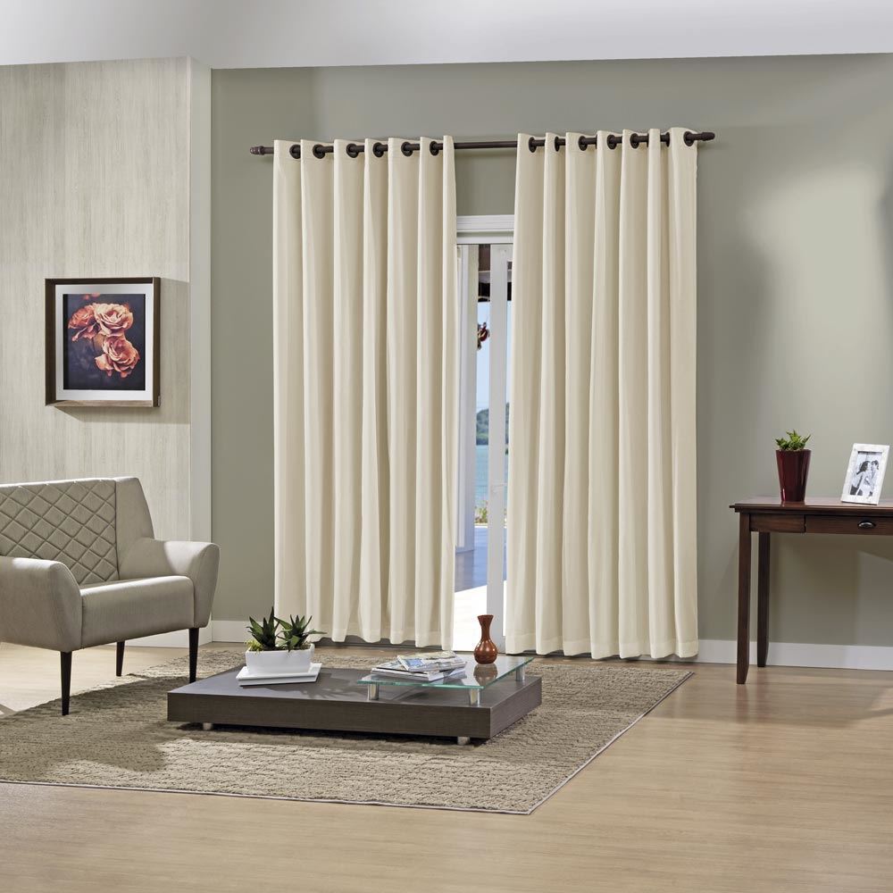 Cortina Para Quarto E Sala 2,00X1,60 M Blackout Pratika Lisboa Havan Casa - Areia