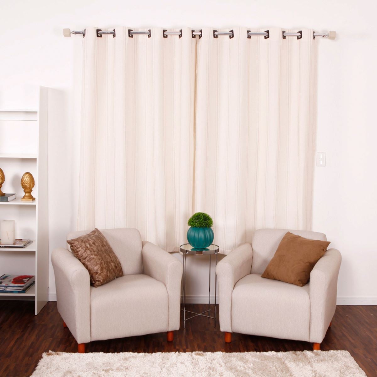 Cortina Para Quarto E Sala 4,00X2,50 M Chenille Havan Casa - Bege