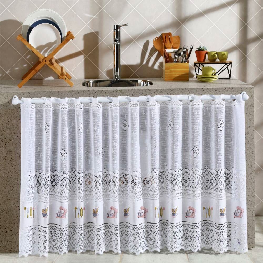 Cortina para Cozinha 2,00Mx80 cm Valência em Renda Havan Casa - Ateliê Dos Sabores