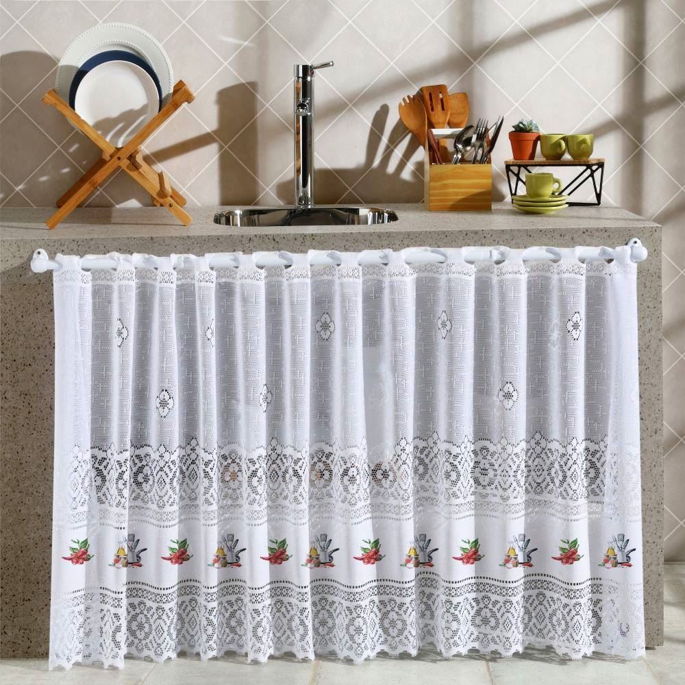 Cortina para Cozinha 2,00Mx80 cm Valência em Renda Havan Casa - Pimenta