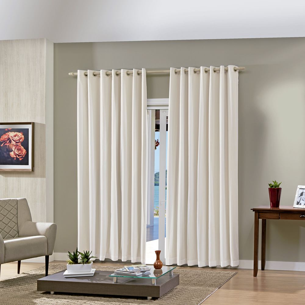 Cortina para Quarto e Sala 2,60X2,30 m Voil Bellini Havan Casa - Areia