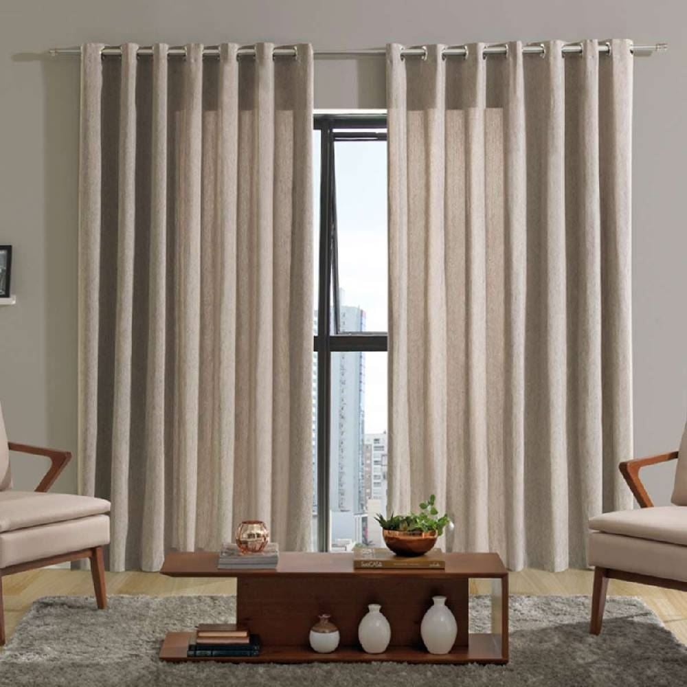 Cortina Para Quarto E Sala 2,40X1,70 M Niger Havan Casa - Bege Areia