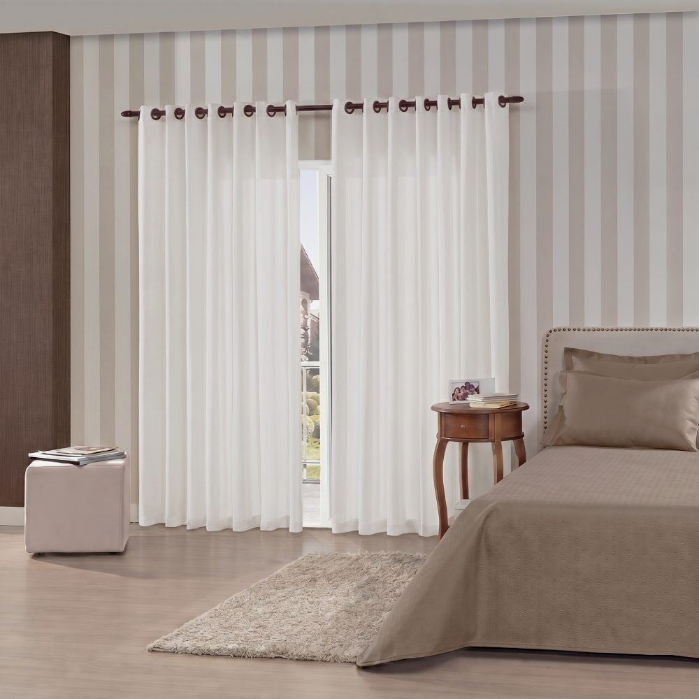 Cortina para Quarto e Sala 2,60X2,30 m Rústica Madri Havan Casa - Cru