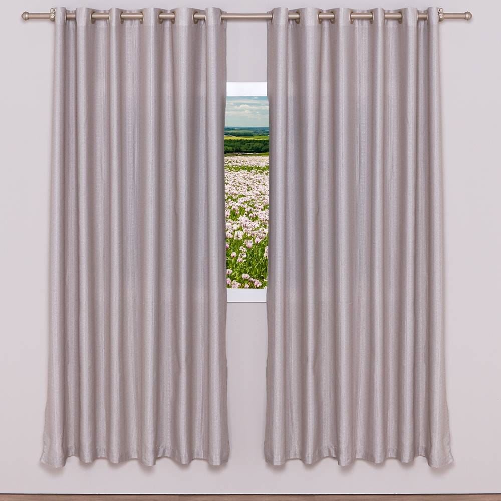 Cortina para Quarto Ou Sala 4,00X2,30M Rústica Veneza Havan Casa - Natural