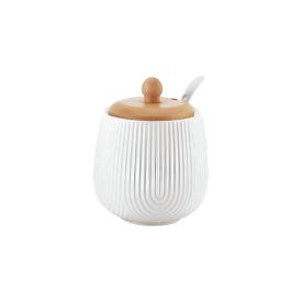 Açucareiro Com Colher De Cerâmica Oasis Hauskraft 360 Ml - Branco