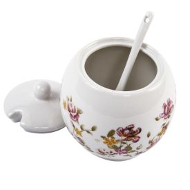Açucareiro com Colher de Porcelana Le Jardin Hauskraft - 350ml