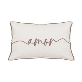 Almofada Elegance 30X48 cm Linho Estampada Havan Casa - AMOR TAUPE