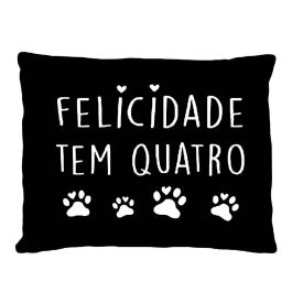 Almofada Funny 35X45 cm Animais Havan Casa - Preto Felicidade