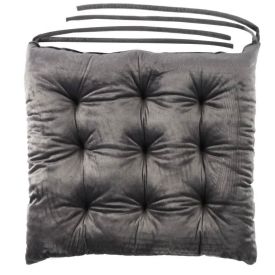 Assento Futton 42X42 cm Veludo Italiano Havan Casa - Ardósia Cinza