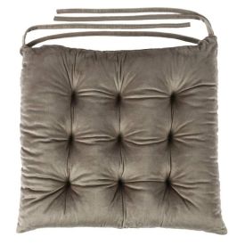 Assento Futton 42X42 cm Veludo Italiano Havan Casa - Taupe