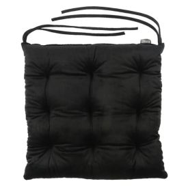 Assento Futton 42X42 cm Veludo Italiano Havan Casa - Preto