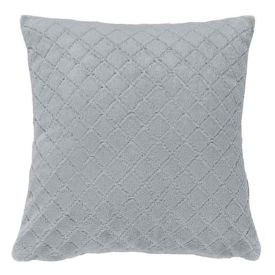 Almofada Plush Inove Liso Matelassado 45X45cm Hedrons - PRATA