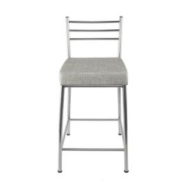 Banqueta Baixa De Metal 60 Cm Paris Metalnew - Cinza
