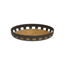 Bandeja de Servir Redonda Lume 35Cm Ou - PRETO FECHADO