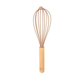 Batedor Fouet de Silicone com Cabo de Bambu Havan Casa - Caramelo