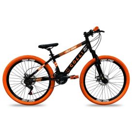 Bicicleta Colli Grau Aro 26 Freios a Disco Suspensão Dianteira - Preto e Laranja