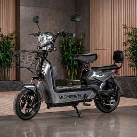 Bicicleta Elétrica Wehawk Wx-03 Basket 800W Bateria 48V - Cinza
