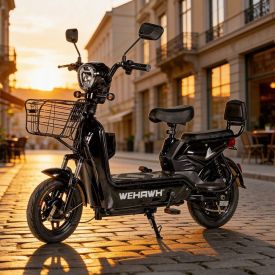 Bicicleta Elétrica Wehawk Wx-03 Basket 800W Bateria Lítio 48V - Preto