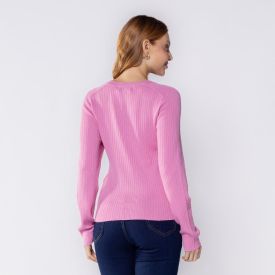 Blusa Feminina De Tricot Canelado Manga Longa Boby Blues