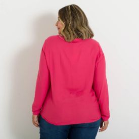 Blusa Plus Size Com Botões Patrícia Foster Mais Rosa Beauty