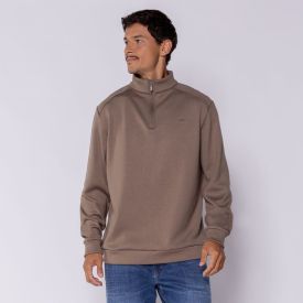 Blusão Masculino Gola Alta Com Zíper Marc Alain Castor