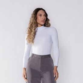 Body Feminino Manga Longa Em Microfibra Patrícia Foster