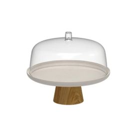 Boleira Com Pé E Cupula Lume 25Cm Ou - Bege