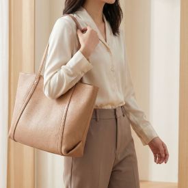 Bolsa Feminina Tote Bag Alice Palucci Taupe