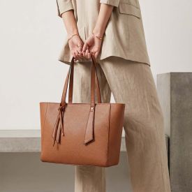 Bolsa Feminina Tote Bag Com Alça Alongada Alice Palucci Marrom