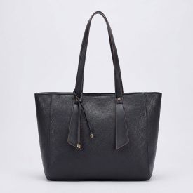 Bolsa Feminina Tote Bag Com Alça Alongada Alice Palucci Preto