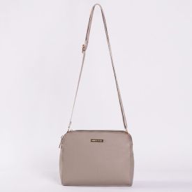 Bolsa Feminina Transversal Alça de Tecido Patricia Foster - CINZA CHOCOLATE U