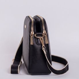 Bolsa Feminina Transversal Alça de Tecido Patricia Foster - PRETO U