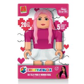 Boneca Articulada Amy Scarlet Creativeblox Algazarra Brinquedos - 20 Cm